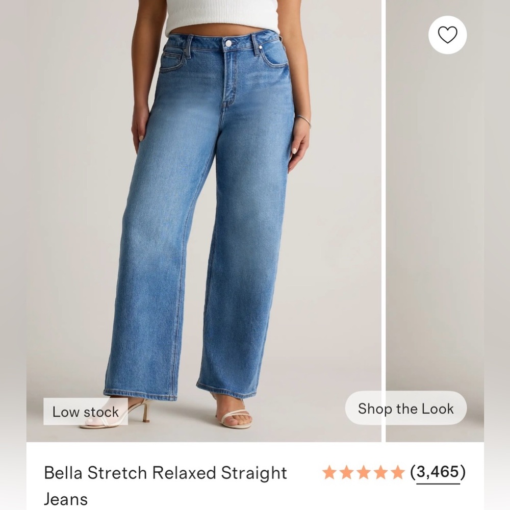 QuinceAtlanticBlue Bella stretch relaxed straight  women’sJeans-size 30,inseam30